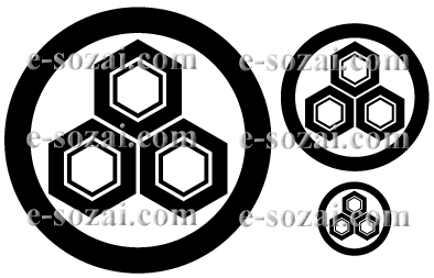 丸に三つ盛亀甲