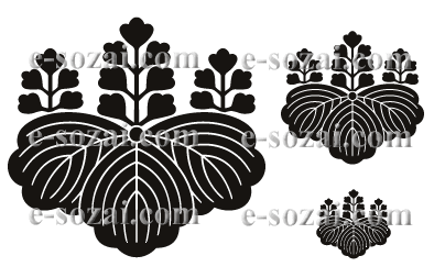 家紋 五七の桐 植物紋 桐紋 きり 家紋 い 素材紋百科